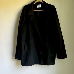 Old Navy Soft-Brushed Button-Front Car Coat, Black, XL Tall